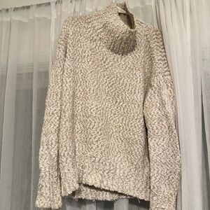 Cynthia Rowley Textured Cream Turtleneck Sweater